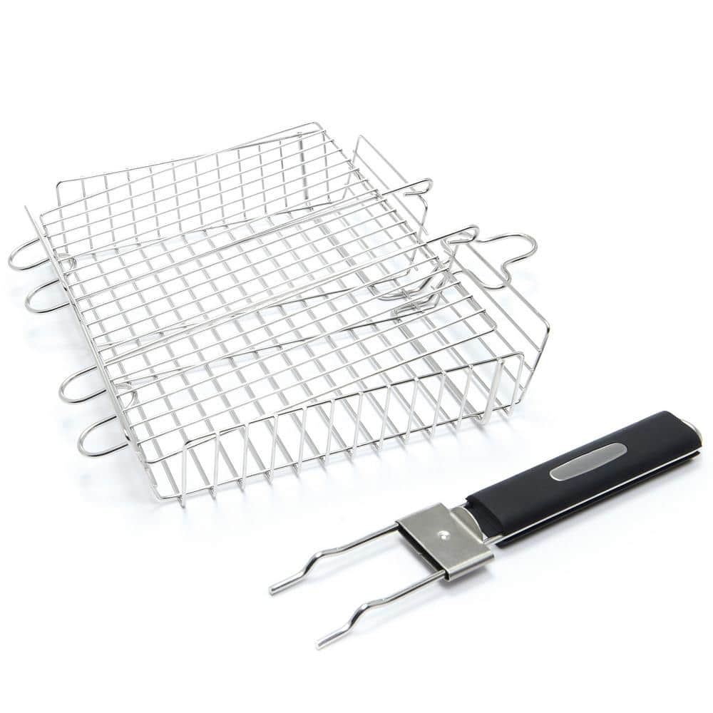 Rolling Grill Basket, Stainless Steel Grilling Basket Fish Cylinder BBQ  Grill Basket for Meat, Vegetables, Chops, Outdoor Grill Accessories Gifts  for