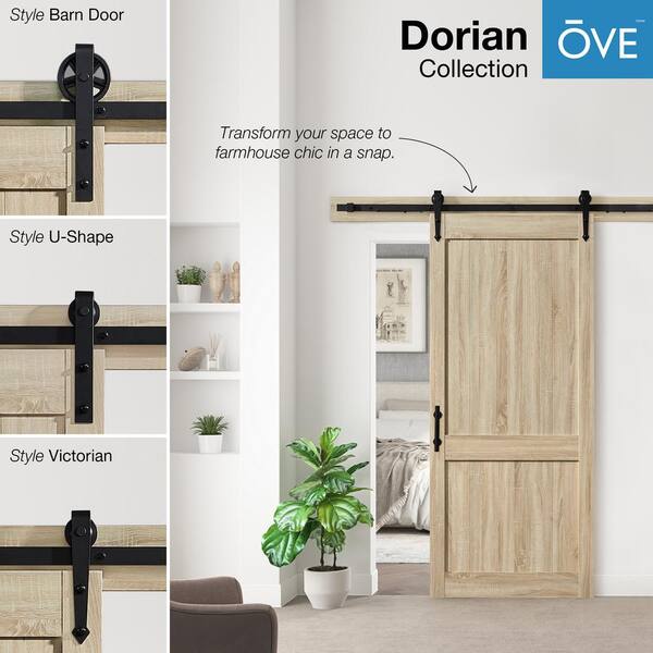 OVE Decors Dorian 36 in. x 84 in. Textured White Double Sliding Barn Door  with Solid Core and Victorian Soft Close Hardware Kit 15DKB-SHD336-10 - The  Home Depot