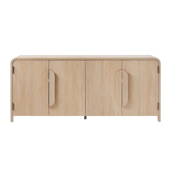 Contemporary 70 in. Coastal Oak TV Stand Sideboard with Curved Handles (Max TV size 80 in. )