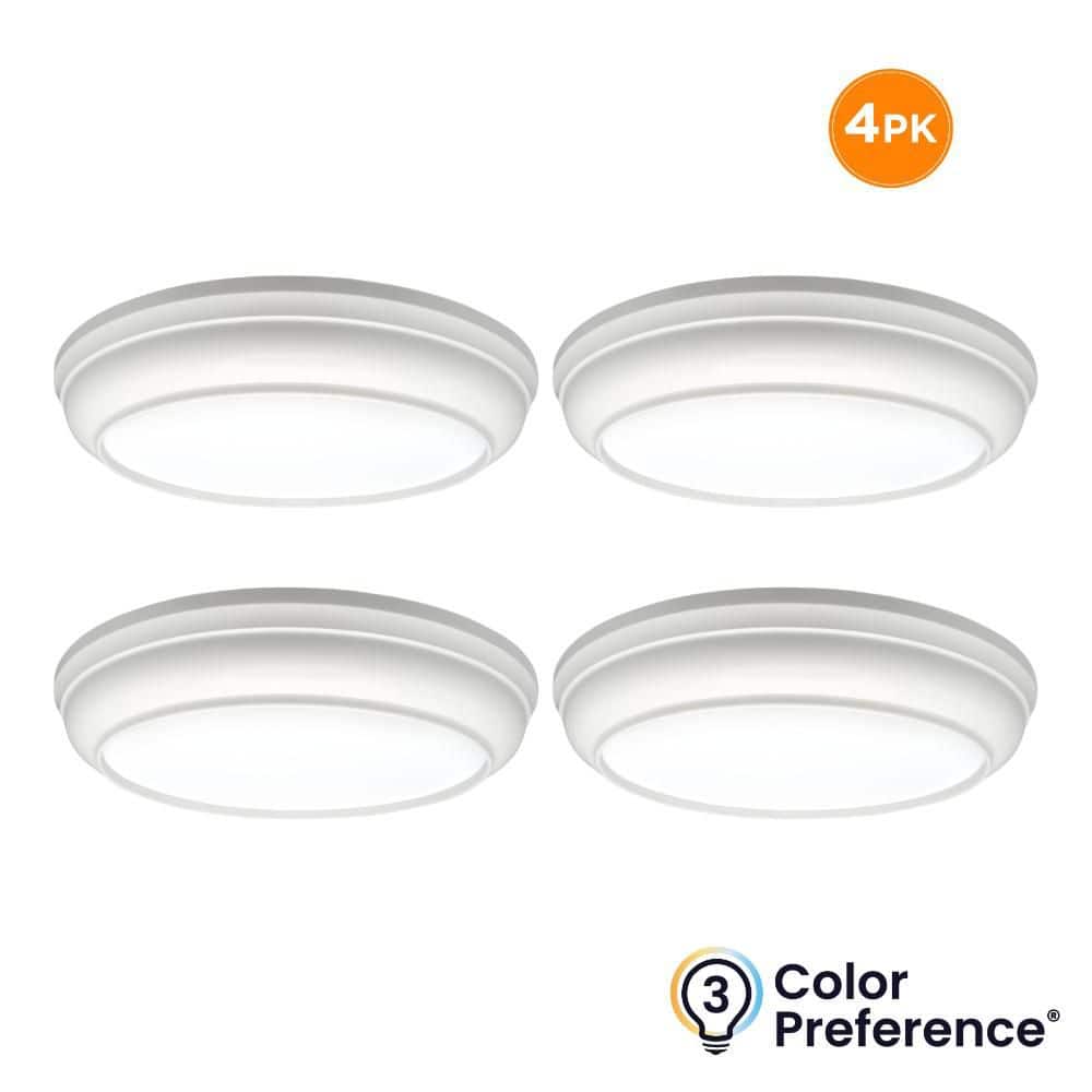 4-Pack MIDWEST 13 in. LED Flush Mount Ceiling Light, 1800LM, 22W, Selectable 3000K 4000K 5000K, White, Round, Beveled price history on PriceWatchPro