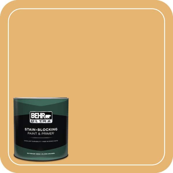 BEHR ULTRA 1 qt. #PPU6-04 Pyramid Gold Semi-Gloss Enamel Exterior Paint & Primer