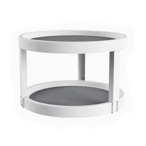 9.75 in. 2-Tier Lazy Susan in White