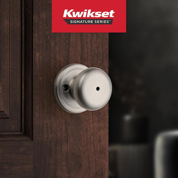 Juno Satin Nickel Privacy Bed/Bath Door Knob with Microban Antimicrobial Technology and Lock