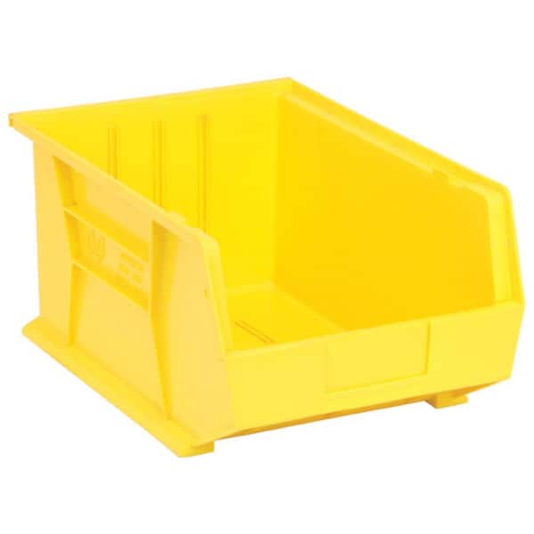 QUANTUM STORAGE SYSTEMS Ultra Series 13.71 Qt. Stack and Hang Bin in Yellow (4-Pack)