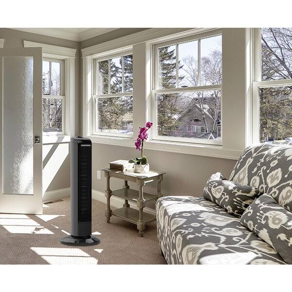28 in. 40-Watt Oscillating Tower Fan in 