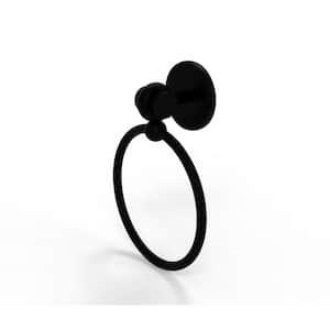 Satellite Orbit Two Collection Towel Ring with Twist Accent in Matte Black