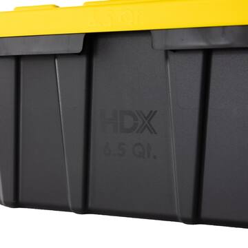 HDX 6.5-Qt Tough Storage Tote in Black with Yellow Lid 999-6QT-HDX