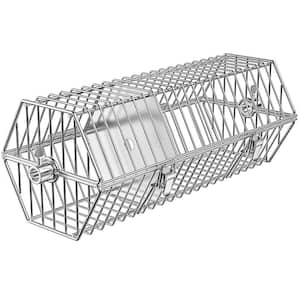 17 in. Round Rotisserie Grill Basket Stainless Steel Cooking Accessory Fits for Most Grills