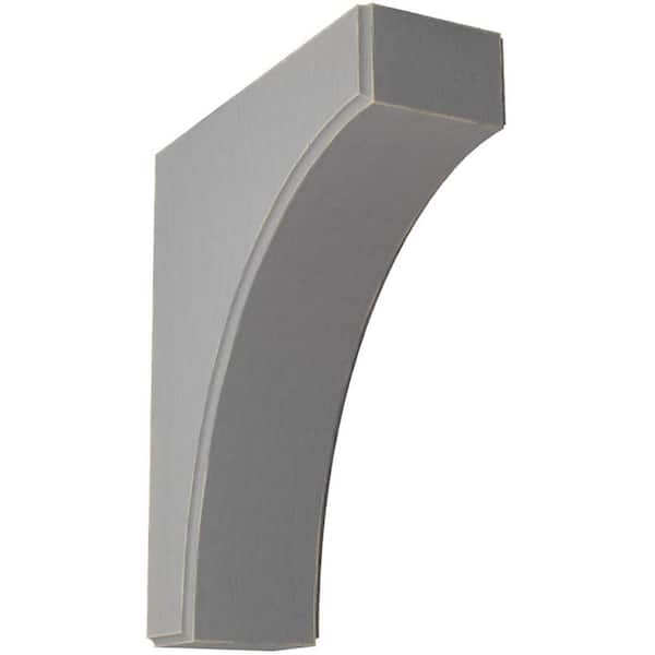 Ekena Millwork 3-1/2 in. x 12 in. x 10 in. Pebble Grey Clarksville Wood Vintage Decor Bracket