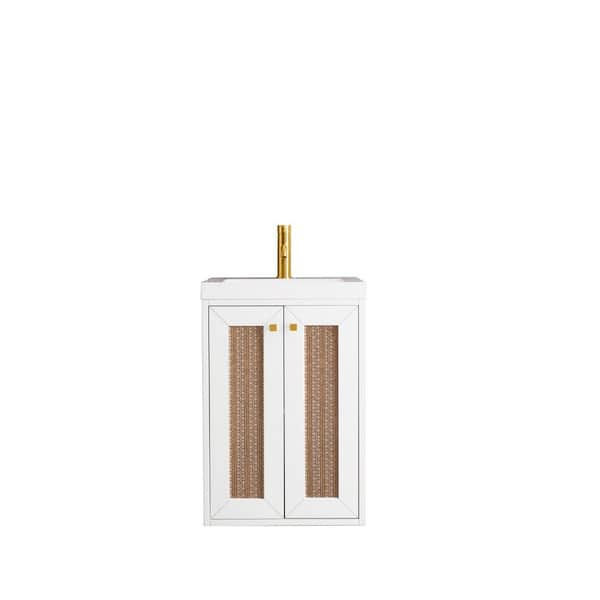 James Martin Vanities Chianti 19.6 in. W x 15.4 in. D x 29.5 in. H Bath Vanity in Glossy White with White Glossy Top