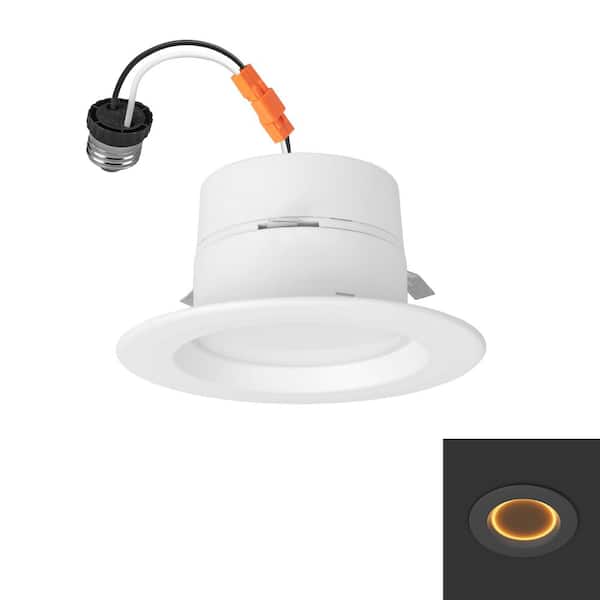 4 in. Adjustable CCT and Lumen Housing Required Dimmable Indoor Integrated LED Recessed Light Trim with Night Light