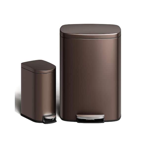 Keter 30 Gal. Brown Copenhagen Wood Style Plastic Trash Can 232126