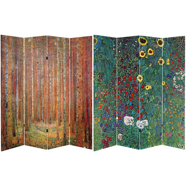 Oriental Furniture 6 ft. Printed 4-Panel Room Divider