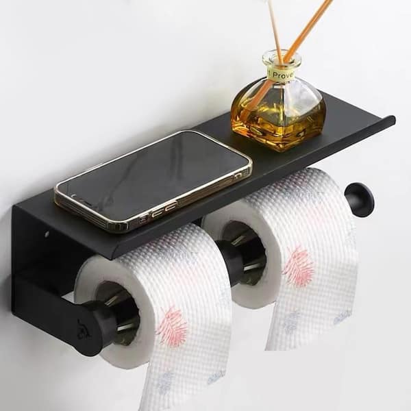 yulika Toilet Paper Holder with Phone Shelf Wall Mount