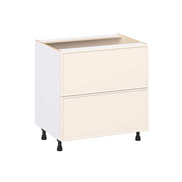 Fairview 33 in. Wx24 in. D x 34.5 in. H Assembled Slim Shaker Drawer Base Kitchen Cabinet in Washed Linen with 2-Drawers