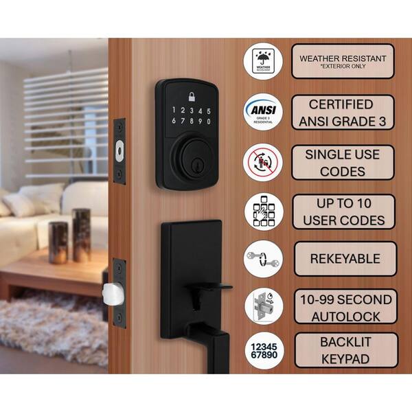 Defiant Square Compact Matte Black Electronic Single