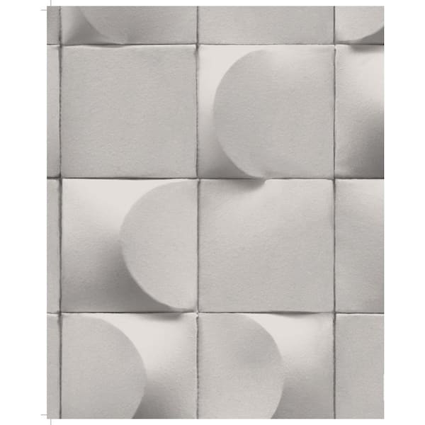 Walls Republic Grey 3D Blocks Geometric Print Non-Woven Paste the Wall Textured Wallpaper 57 Sq. Ft.