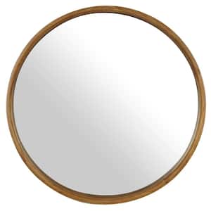 26 in. W x 26 in. H Round Solid Wood Framed Vanity Medicine Cabinet with Mirror Traditional Style Surface Mount