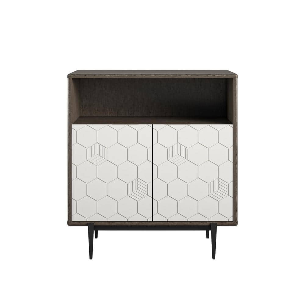 CosmoLiving by Cosmopolitan Olivia Gray Oak Storage The Home Depot