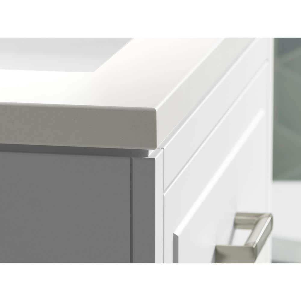 Seer 24" White MDF Freestanding Bathroom Vanity with Quartz Top