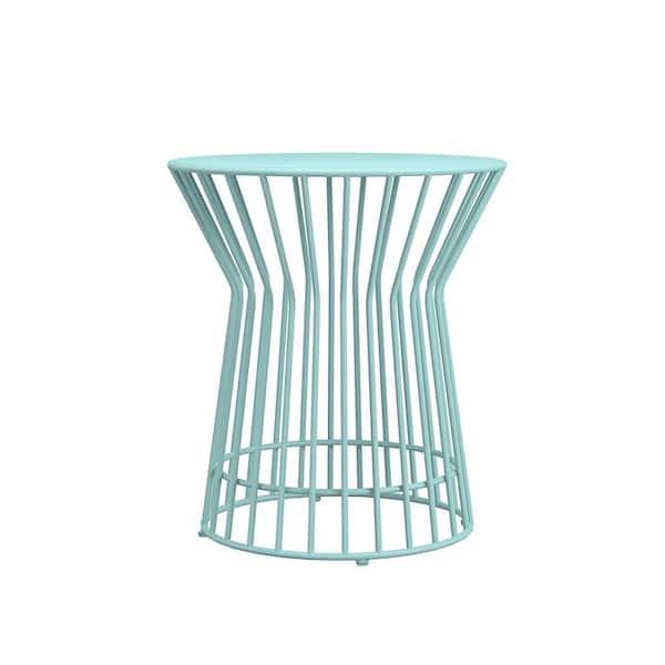 Novogratz Roberta Aqua Haze Metal Outdoor Side Table
