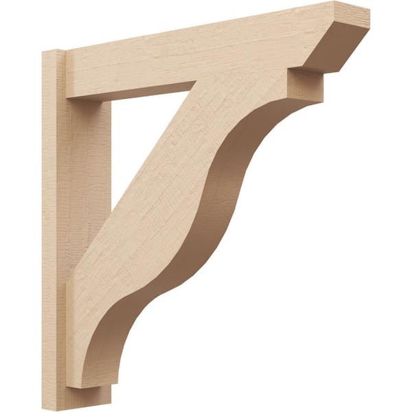 Ekena Millwork 6 in. x 30 in. x 30 in. Funston Slat Rough Cedar Woodgrain Timberthane Polyurethane Outlooker, Primed Tan