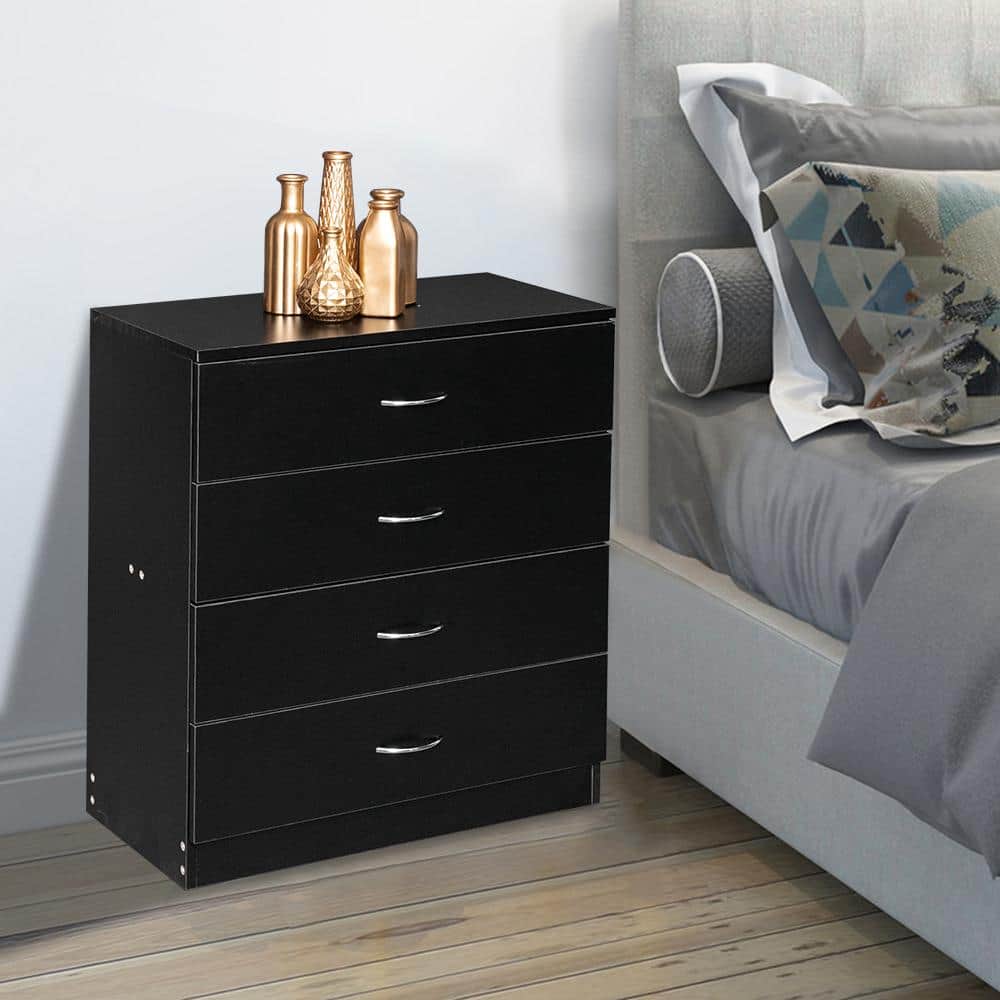 Black Farmhouse 4-Drawer Vertical Chest of Drawers