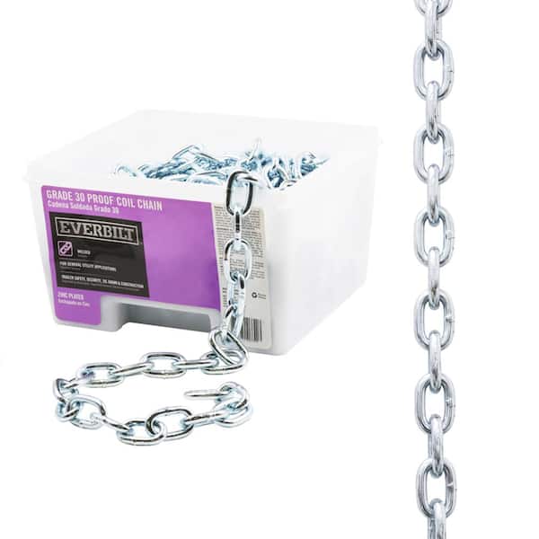 Everbilt 5/16 in. x 50 ft. Grade 30 Zinc Plated Steel Proof Coil Chain