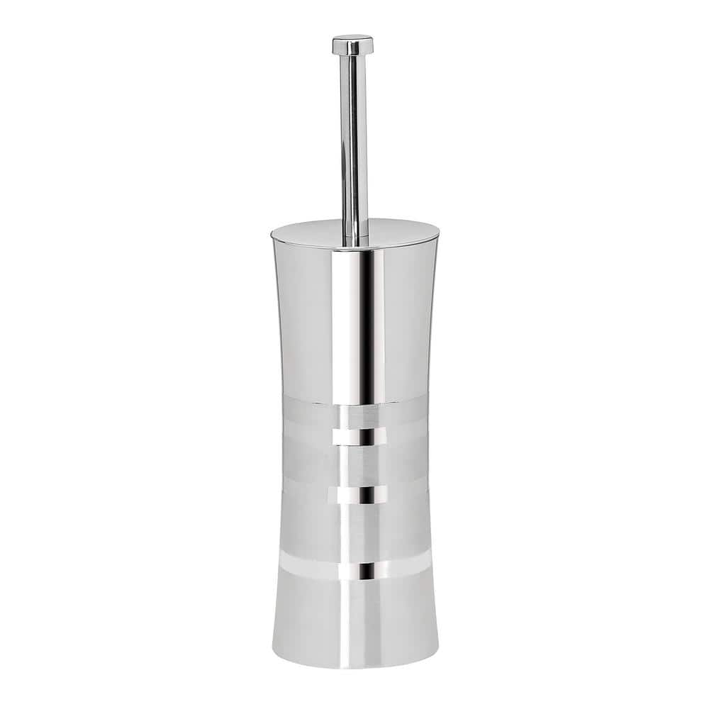 Stainless Steel Two-Tone Toilet Brush and Holder Set