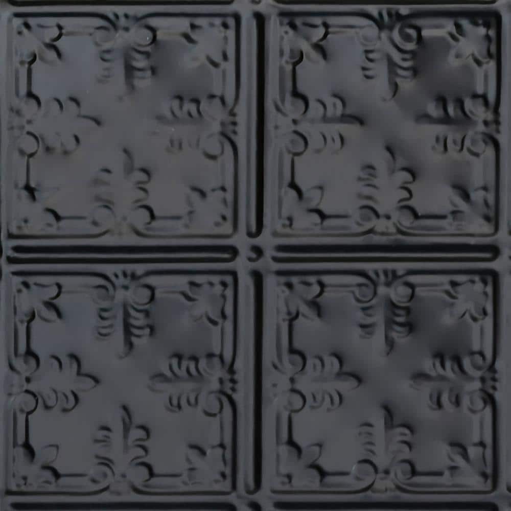Take Home Sample - Florentine Satin Black 1 ft. x 1 ft. Decorative Tin Style Lay-in Ceiling Tile (1 sq. ft./case) price history on PriceWatchPro