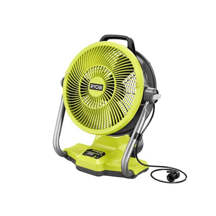 RYOBI ONE+ 18V Cordless Hybrid WHISPER SERIES 12 in. Misting Air Cannon Fan (Tool Only)
