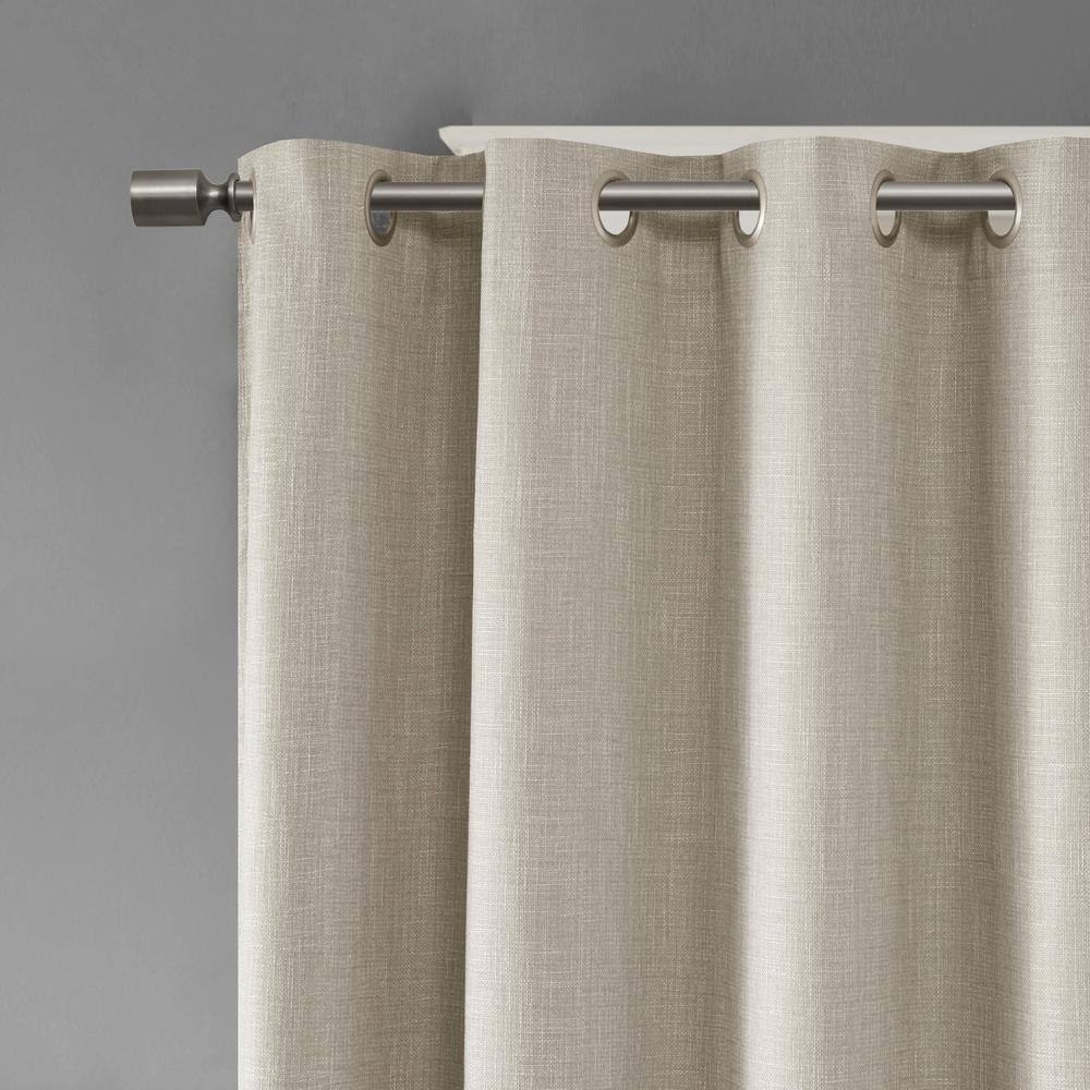Taupe Blackout Polyester Grommet Top Window Panel