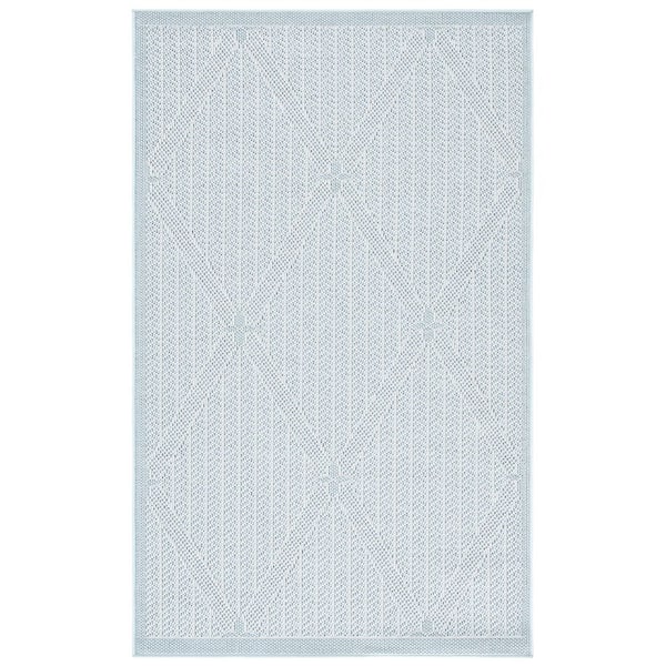 Bermuda Light Blue/Ivory 2 ft. x 3 ft. Oversized Diamond Indoor/Outdoor Area Rug