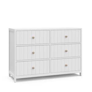 Teddi White 6-Drawer 51.37 in Wide Dresser