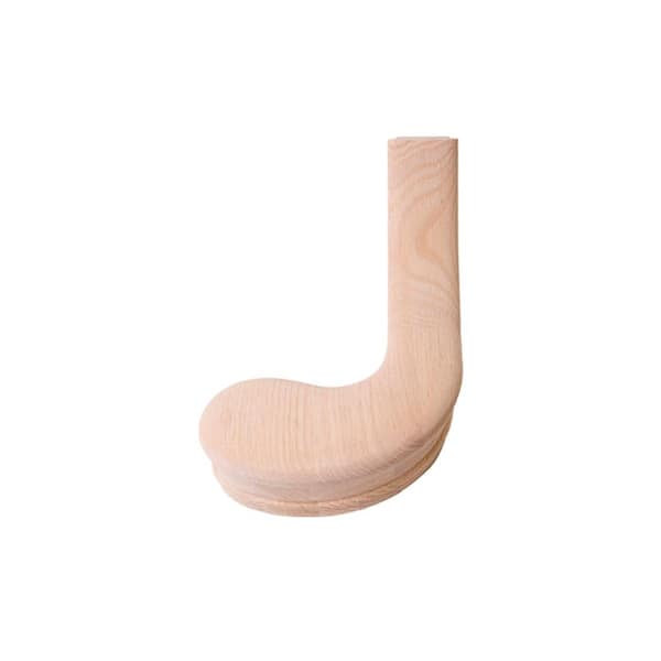 HOUSE OF FORGINGS 7040 Red Oak Left Hand Turnout - 6010 Wood Staircase Handrail Fitting for Stair Remodel