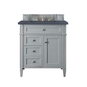Brittany 30 in. W x 23.5 in.D x 34 in. H Single Vanity in Urban Gray with Quartz Top in Charcoal Soapstone