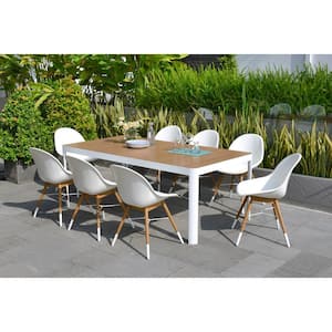 Carilo 9-Piece Wood Rectangular Outdoor Dining Set