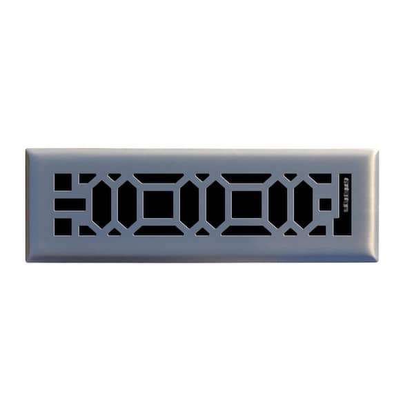 Hampton Bay Oriental 2 in. x 10 in. Steel Floor Register in Brushed Nickel
