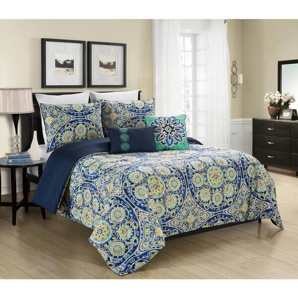 Unbranded Malia 5-Piece Multicolored Full/Queen Comforter Set