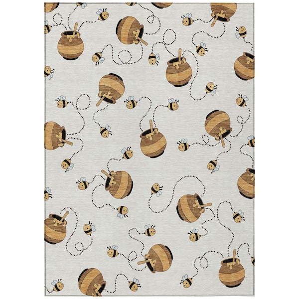 Chantille Machine Washable Indoor/Outdoor Abstract ACN2650 Ivory 3 ft. x 5 ft. Area Rug