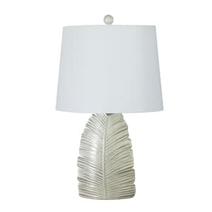 23 in. Casual White Indoor Table Lamp with Decorator Shade