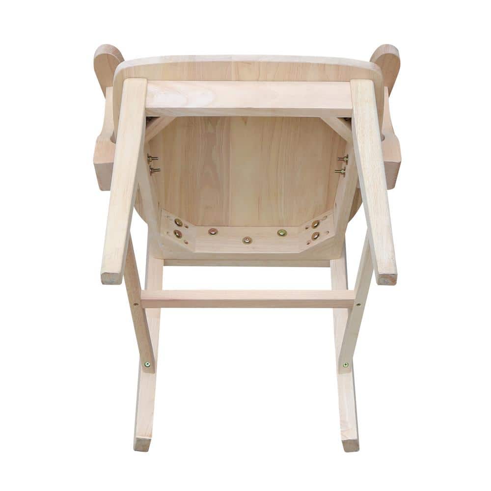 Traditional High-Back Unfinished Parawood Mission Arm Chair