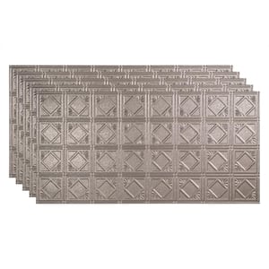 Traditional #4 2 ft. x 4 ft. Glue Up Vinyl Ceiling Tile in Galvanized Steel (40 sq. ft.)