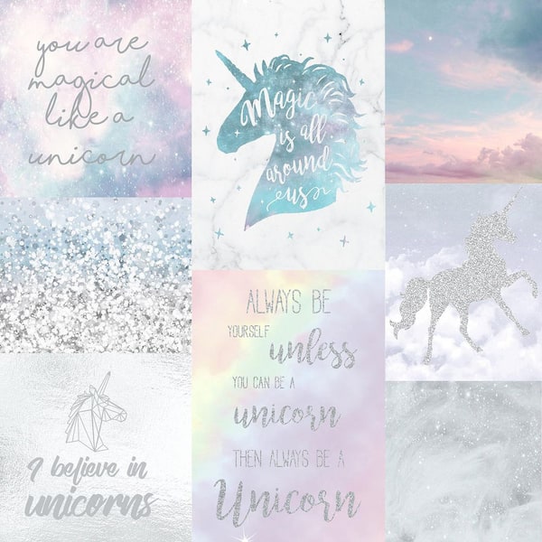 Arthouse Amalthea Pastel White Unicorn Wallpaper Sample