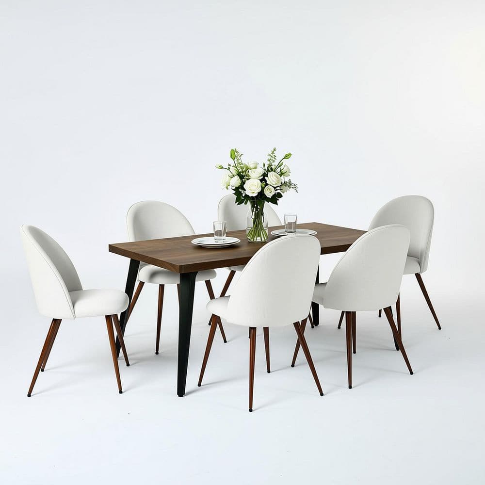 Stan+Haven 7-Piece Rectangular Dark Walnut Wood Top Dining Room Set Seats 6 price history on PriceWatchPro
