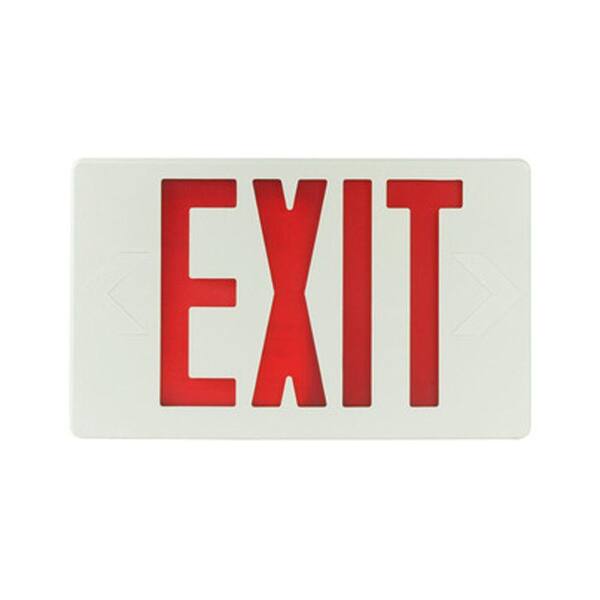 Filament Design Nexis 1-Light Thermoplastic LED Universal Mount White with Red Emergency Exit Sign