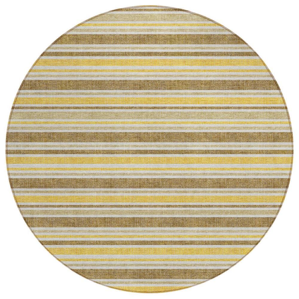 Brown and Orange 8 ft. Round Woven Striped Polyester Round Indoor/Outdoor Area Rug price history on PriceWatchPro