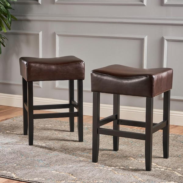 Portman 26 in. Brown Backless Counter Stools (Set of 2)