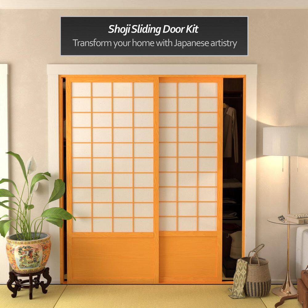 Zen Shoji Sliding Door Kit with Rice Paper Panels