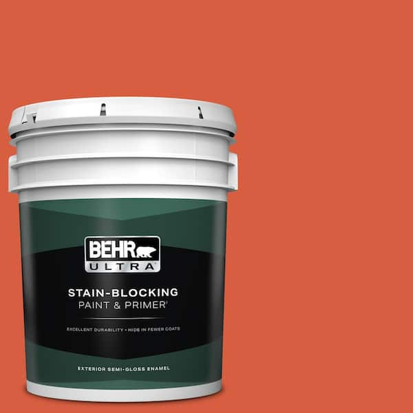 BEHR ULTRA 5 gal. #200B-7 Fireglow Semi-Gloss Enamel Exterior Paint & Primer